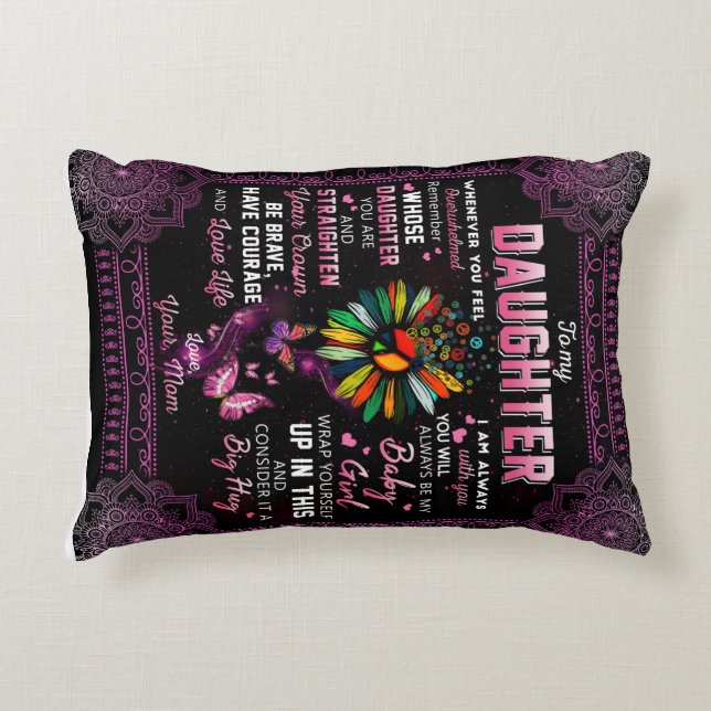 Aangepast aan mijn dochter Butterfly Blanket, Accent Kussen (Voorkant)