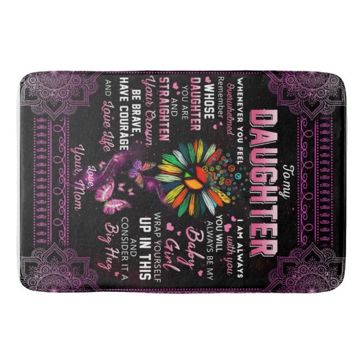 Aangepast aan mijn dochter Butterfly Blanket, Badmat (Voorkant)