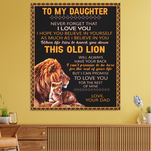 Aangepast aan mijn dochter canvas afdruk (Insitu (Woonkamer))