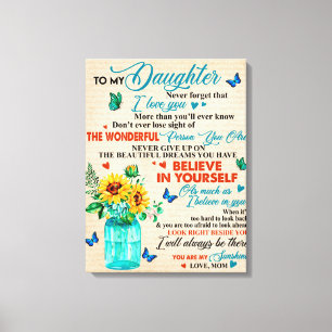 Aangepast aan mijn dochter liefde van mama Butterf Canvas Afdruk