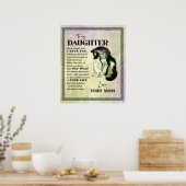 Aangepast aan mijn dochter van mama Wolf Blanket Poster (Keuken)