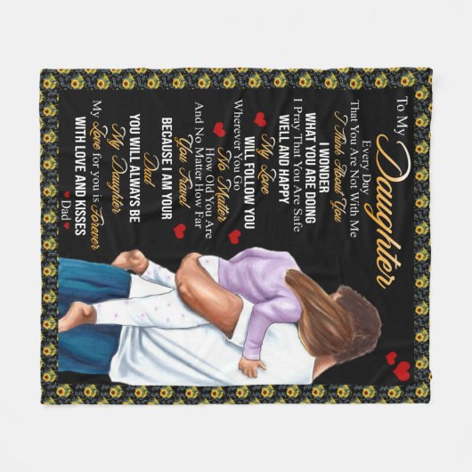 Aangepast aan mijn dochter van pap Blanket Fleece Deken (Voorkant (Horizontaal))