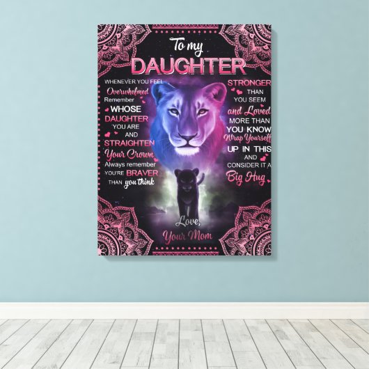 Aangepast aan mijn dochterbank. canvas afdruk (Insitu (Houten vloer))