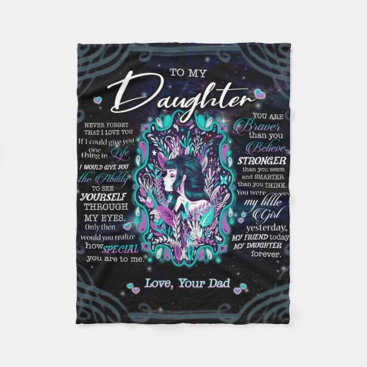 Aangepast aan mijn dochterbank. fleece deken (Voorkant)