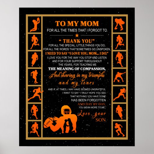 Aangepast aan mijn moeder van je honkbal-spel poster (Voorkant)