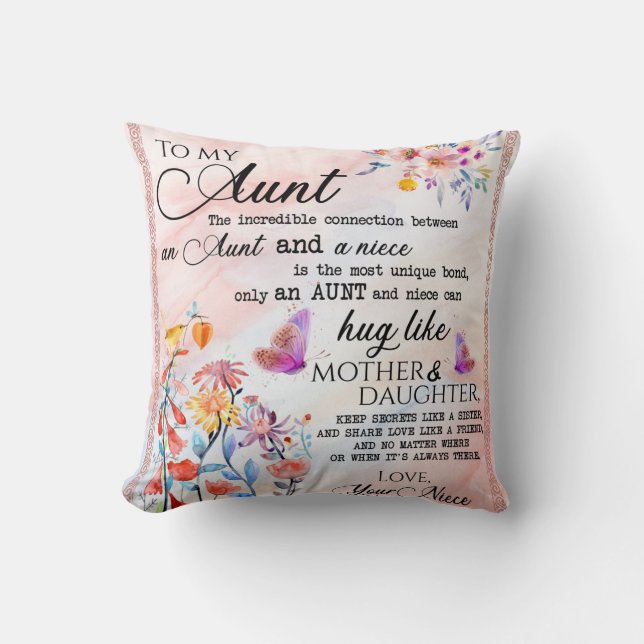 Aangepast aan mijn tante van Niece Kussen (Voorkant)