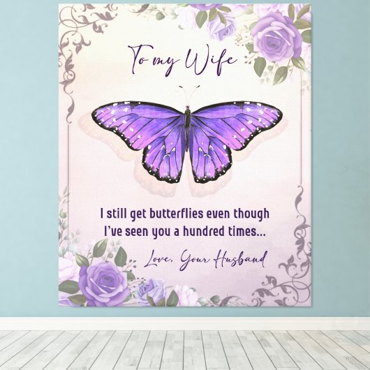 Aangepast aan mijn vrouw | Liefde brief van de ech Canvas Afdruk (Insitu (Houten vloer))