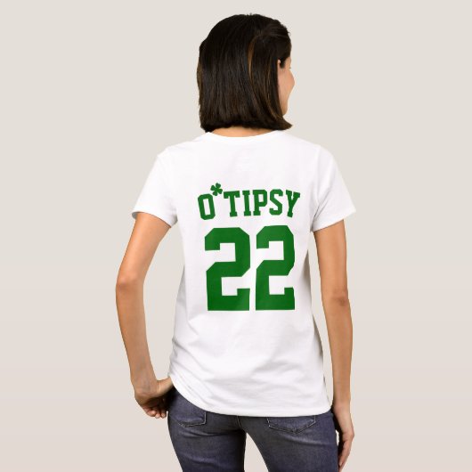 Aangepast aan Tipsy Shamrock Funny St Patrick's Da T-shirt (Achterkant volledig)