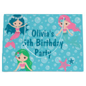 Aangepast aanbod van Mermaid Birthday Favors Party Groot Cadeauzakje (Voorkant)
