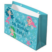 Aangepast aanbod van Mermaid Birthday Favors Party Groot Cadeauzakje (Voorkant Gekanteld)
