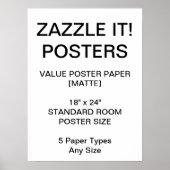 Aangepast, aangepast 18-inch x24-inch Value Matte  Poster (Voorkant)
