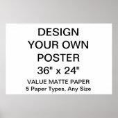 Aangepast, aangepast 36-inch x 24-inch Value Matte Poster (Voorkant)