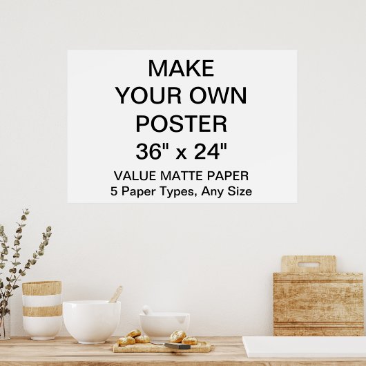 Aangepast, aangepast 36-inch x 24-inch Value Matte Poster (Keuken)