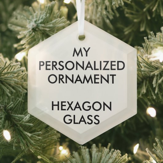 Aangepast aangepast 3-inch HEXAGON GLASS-ORNAMENT Glas Ornament (Insitu)