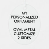 Aangepast aangepast 3-inch OVAL METAL ORNAMENT (Voorkant)