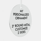 Aangepast, aangepast 3-inch ROND METAAL ORNAMENT (Voorkant Rechts)