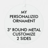 Aangepast, aangepast 3-inch ROND METAAL ORNAMENT (Voorkant)