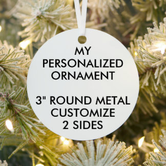 Aangepast, aangepast 3-inch ROND METAAL ORNAMENT