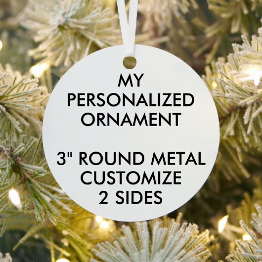 Aangepast, aangepast 3-inch ROND METAAL ORNAMENT (Insitu)