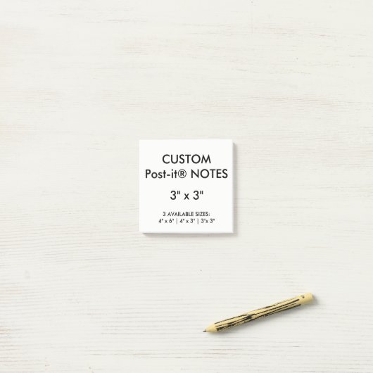 Aangepast, aangepast 3-inch vierkant Post-it® note (Op bureau)