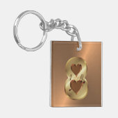 Aangepast, aangepast 8e Bronze Jubileum Cadeaus Sleutelhanger (Voorkant Links)