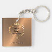 Aangepast, aangepast 8e Bronze Jubileum Cadeaus Sleutelhanger (Achterkant)