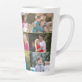 Aangepast aangepast 9 Photo Collage Gold Monogram Latte Mok (Rechts)