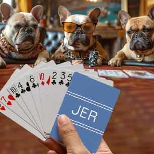 Aangepast aangepast aangepast monogram Initiaal Bl Pokerkaarten