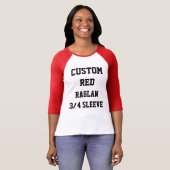 Aangepast aangepast aangepast RAGLAN voor 3/4 SLEE T-shirt (Voorkant volledig)