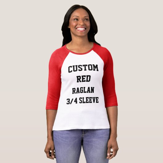 Aangepast aangepast aangepast RAGLAN voor 3/4 SLEE T-shirt (Voorkant volledig)