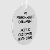 Aangepast aangepast ACRYLIC-FOTO-ORNAMENT ROND ROU Ornament (voorkant)