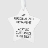 Aangepast aangepast ACRYLIC FOTO-ORNAMENT STAR Ornament (voorkant)