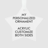 Aangepast aangepast ACRYLIC FOTO-ORNAMENT STAR Ornament (voorkant)