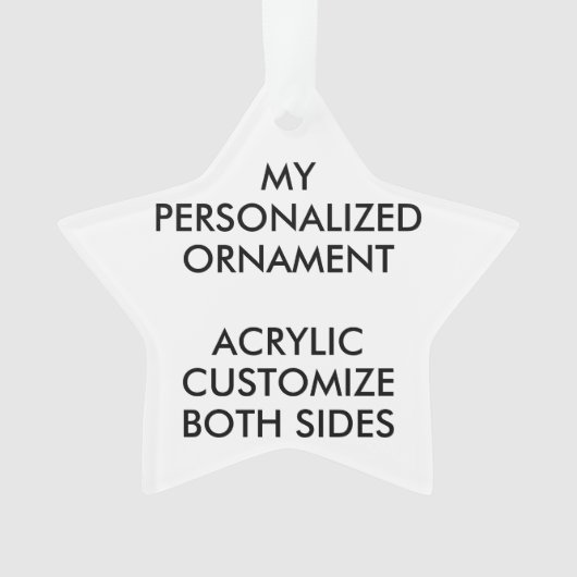 Aangepast aangepast ACRYLIC FOTO-ORNAMENT STAR Ornament (voorkant)
