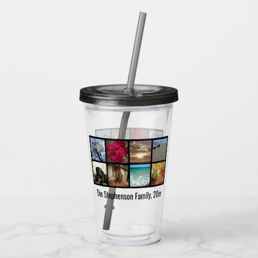 Aangepast, aangepast Afbeelding voor meerdere foto Acryl Drinkbeker (Achterkant)