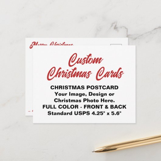 Aangepast, aangepast CHRISTMAS CARD-BRIEFKAART Briefkaart (Voorkant / Achterkant in situ)
