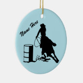 Aangepast aangepast Cowgirl Barrel Racer Keramisch Ornament (Rechts)