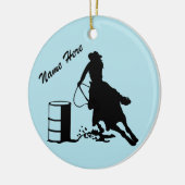 Aangepast aangepast Cowgirl Barrel Racer Keramisch Ornament (Links)