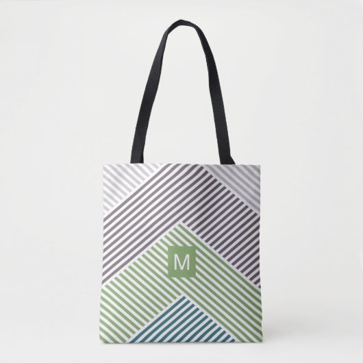 Aangepast, aangepast diagonaal Stripe Kunstpatroon Tote Bag (Voorkant)