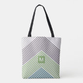 Aangepast, aangepast diagonaal Stripe Kunstpatroon Tote Bag (Achterkant)