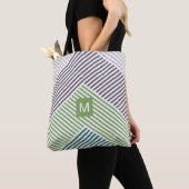 Aangepast, aangepast diagonaal Stripe Kunstpatroon Tote Bag (Dichtbij)