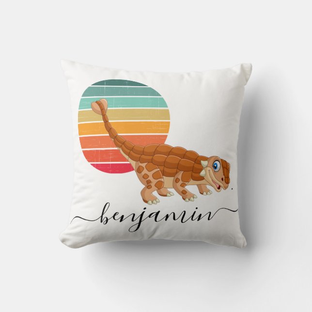 Aangepast aangepast dinosaurusbaby shower kussen (Voorkant)