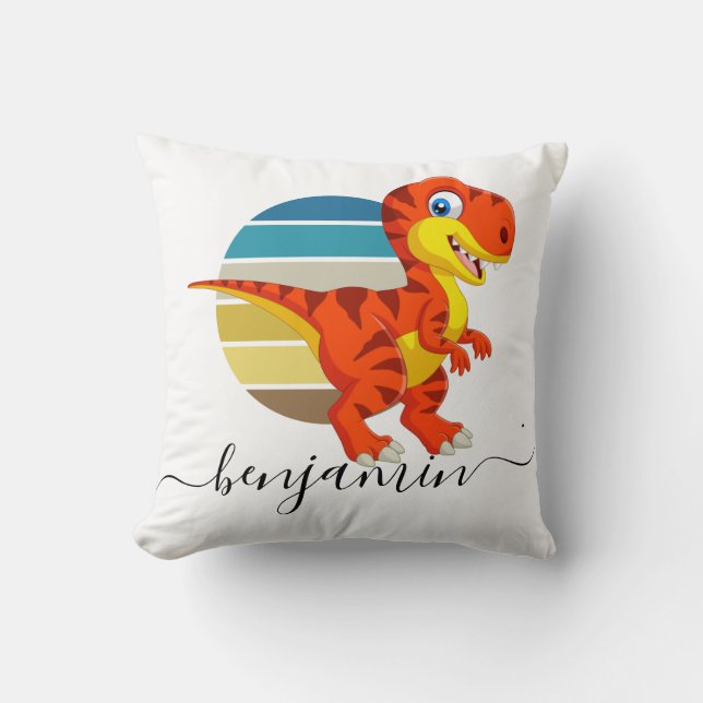 Aangepast aangepast dinosaurusbaby shower kussen (Voorkant)