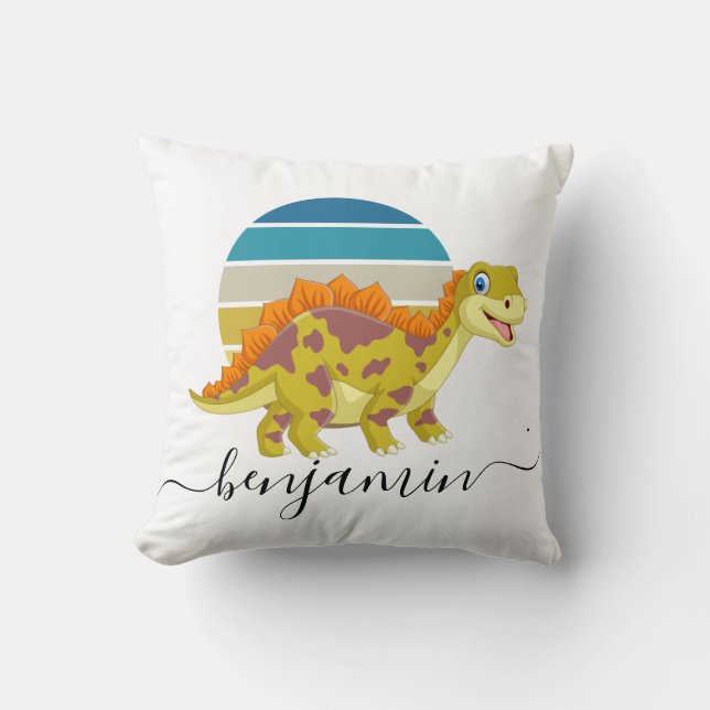 Aangepast aangepast dinosaurusbaby shower kussen (Voorkant)