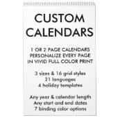 Aangepast, aangepast, één pagina, 17 x 11-inch kal kalender (Hoes)