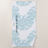 Aangepast, aangepast Ficus Leaf Bachelorette Strandlaken (Voorkant)