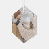 Aangepast aangepast fotocadeau glas ornament (Voorkant links)