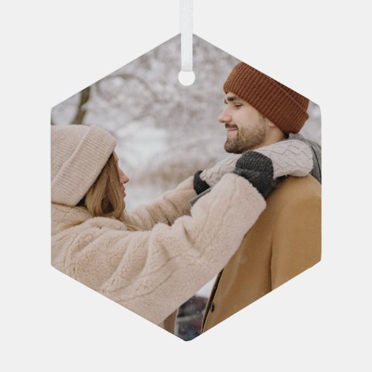 Aangepast aangepast fotocadeau glas ornament (Achterkant)