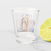 Aangepast aangepast fotohuwelijk shot glas (Achterkant)