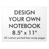 Aangepast, aangepast groot Notitieblok 40-pagina v (Voorkant)